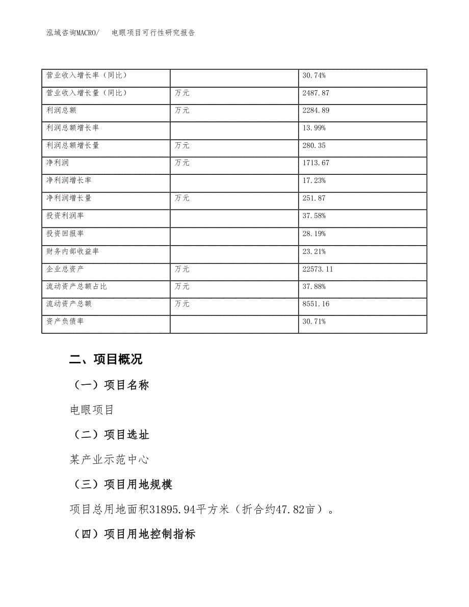 电眼项目可行性研究报告（总投资10000万元）（48亩）_第5页