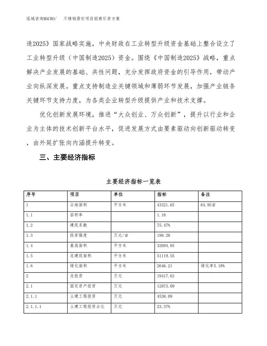 不锈钢唇钉项目招商引资方案(立项报告).docx_第5页