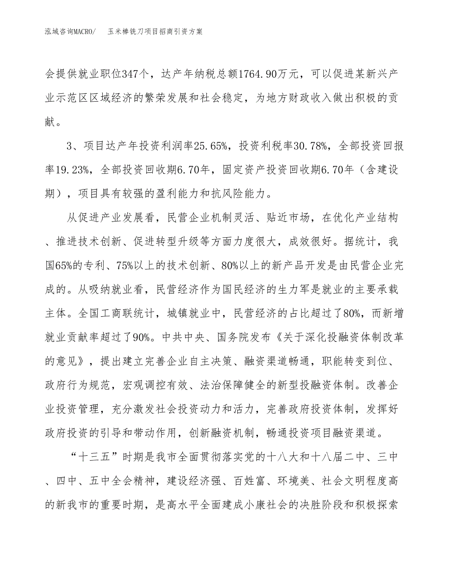 玉米棒铣刀项目招商引资方案(立项报告).docx_第4页