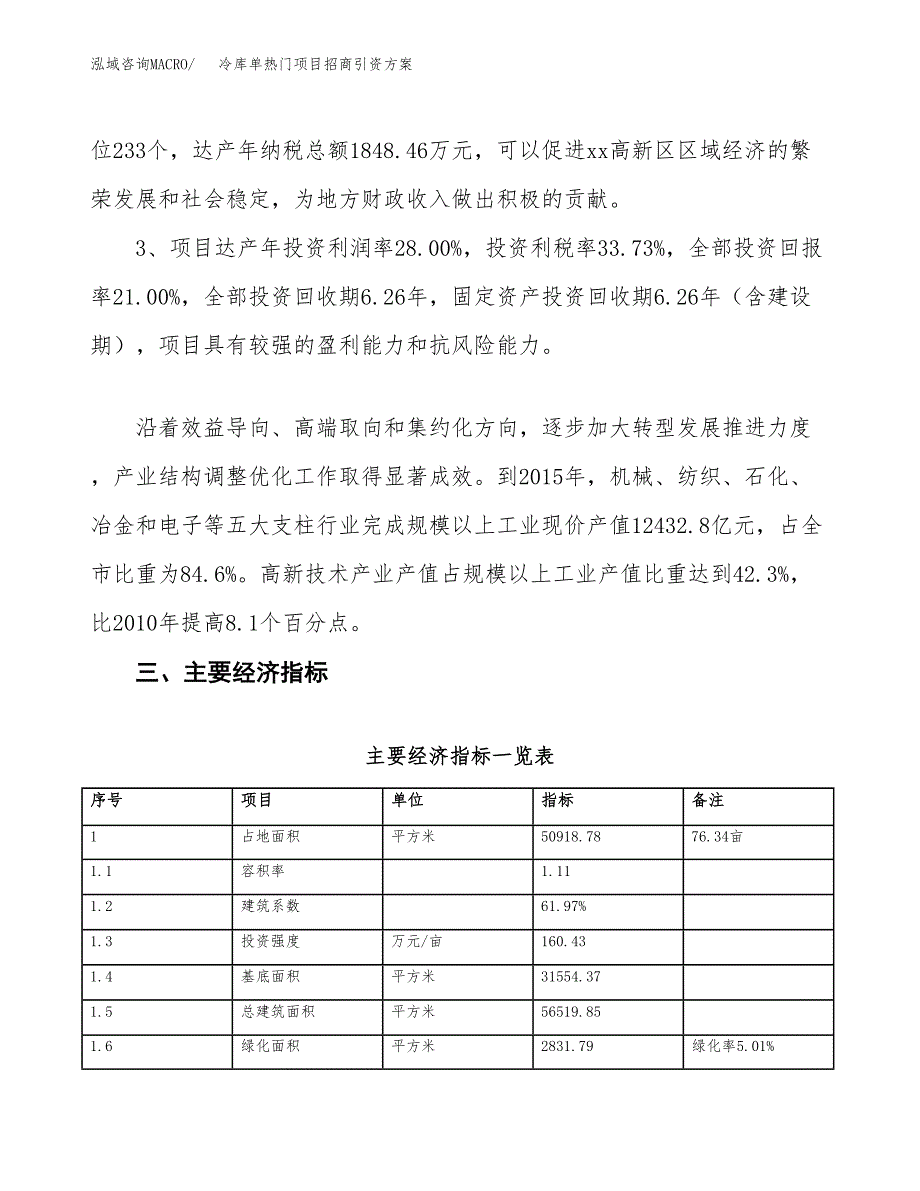 冷库单热门项目招商引资方案(立项报告).docx_第4页