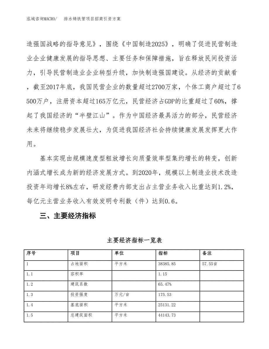 排水铸铁管项目招商引资方案(立项报告).docx_第5页