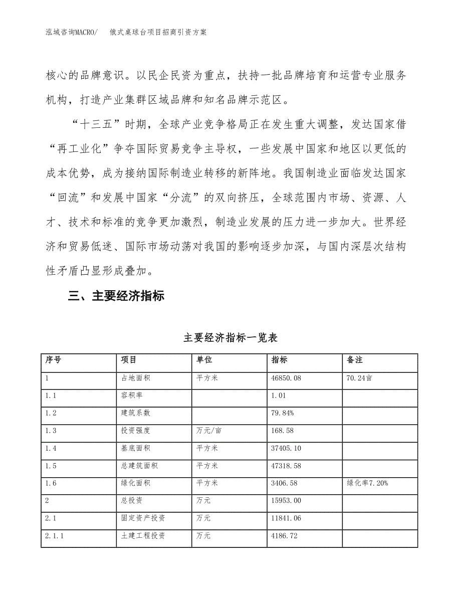 俄式桌球台项目招商引资方案(立项报告).docx_第5页