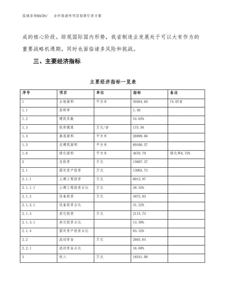 合纤绦滤布项目招商引资方案(立项报告).docx_第5页