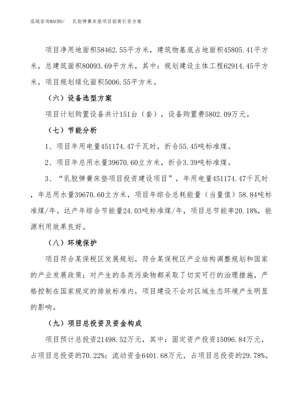 乳胶弹簧床垫项目招商引资方案(立项报告).docx_第2页