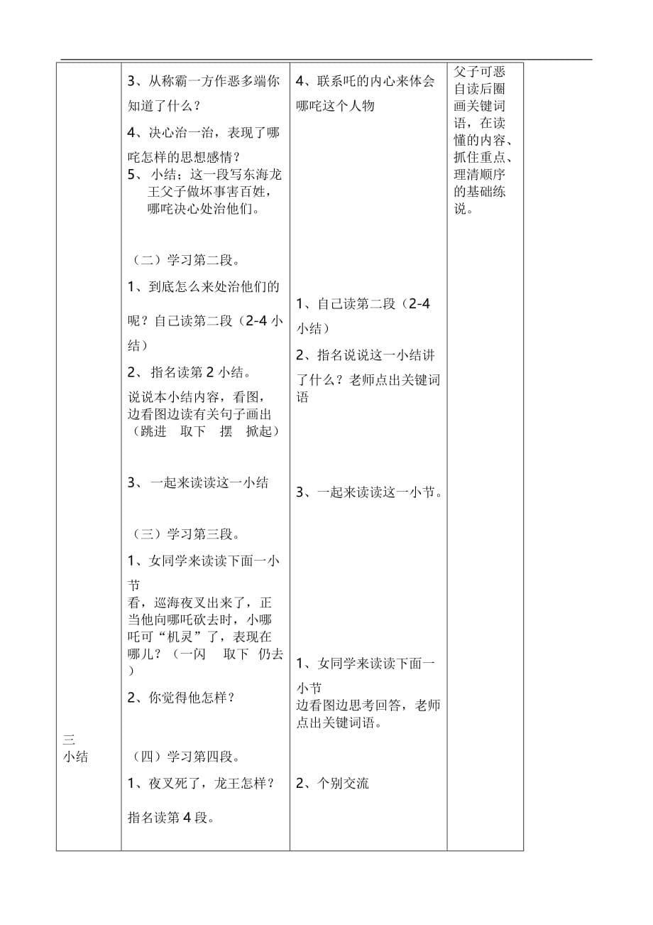 三年级上语文教案10哪吒闹海苏教版_第5页