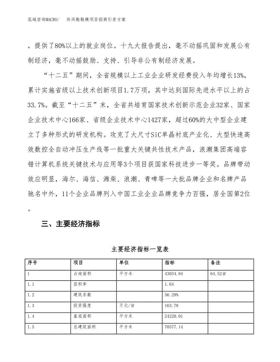 休闲鞋鞋模项目招商引资方案(立项报告).docx_第5页