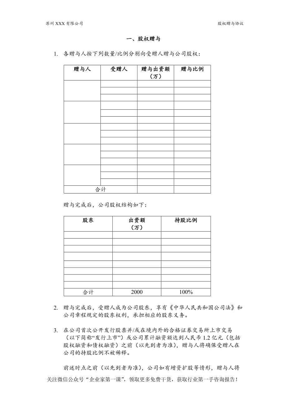 员工激励.股权赠与协议（DOC6页）_第2页