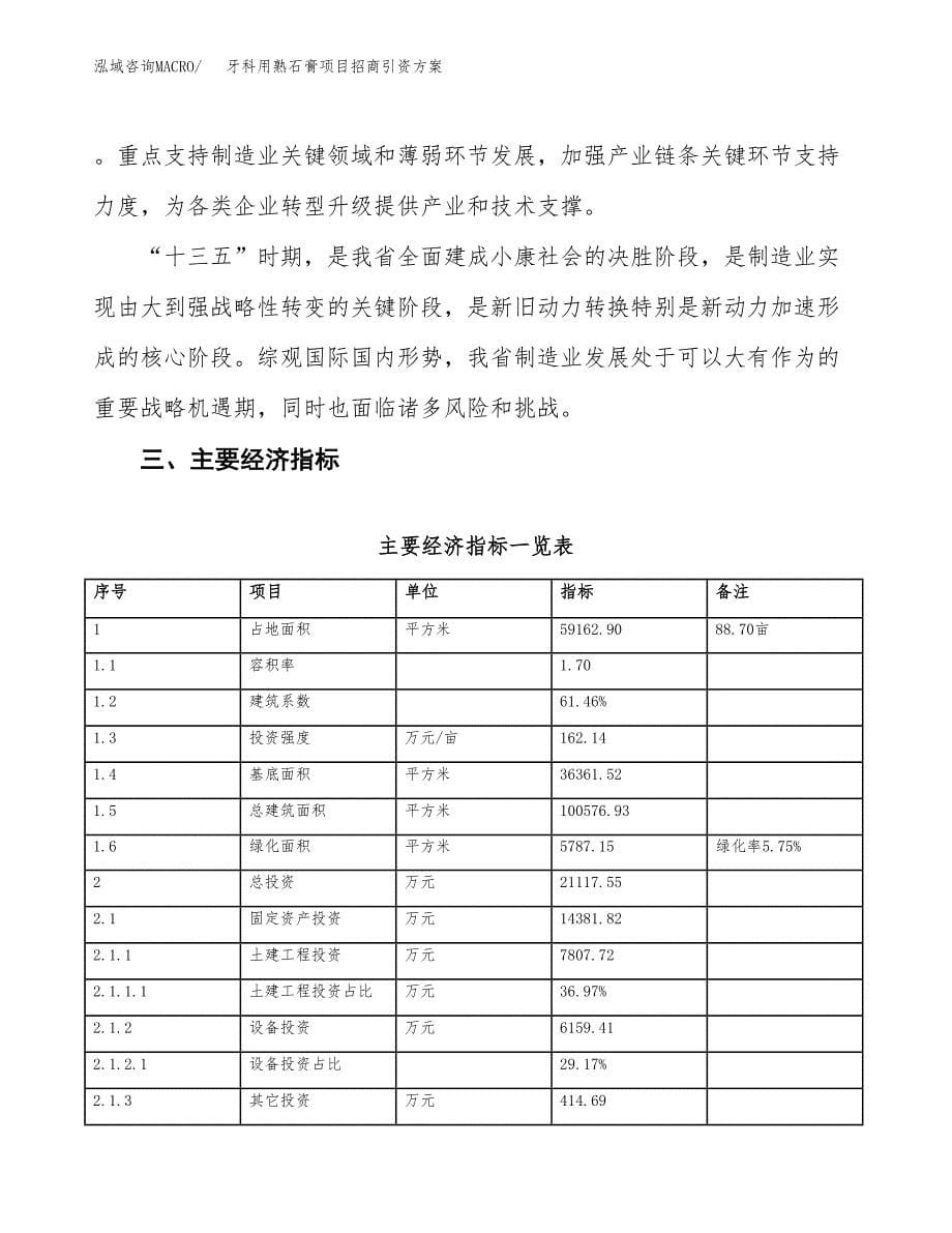 牙科用熟石膏项目招商引资方案(立项报告).docx_第5页