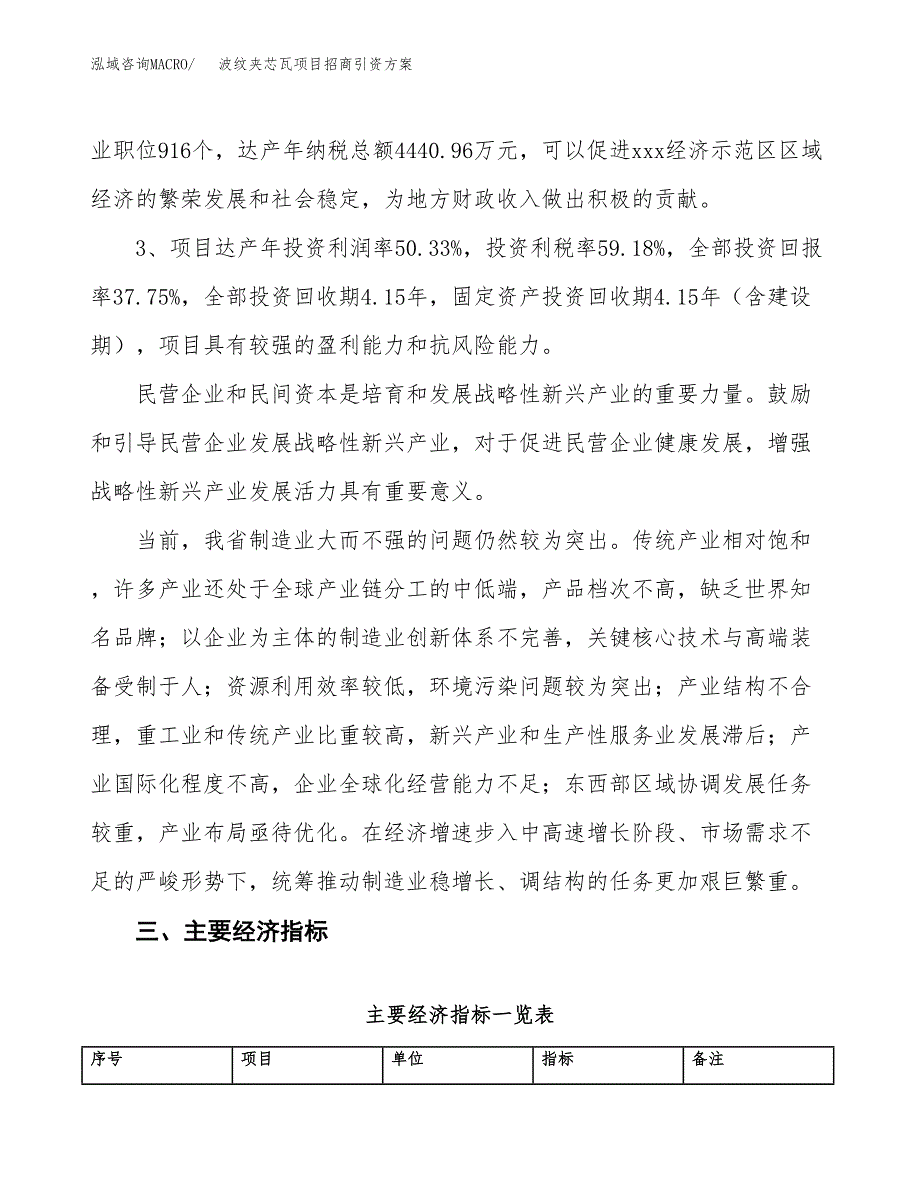 波纹夹芯瓦项目招商引资方案(立项报告).docx_第4页