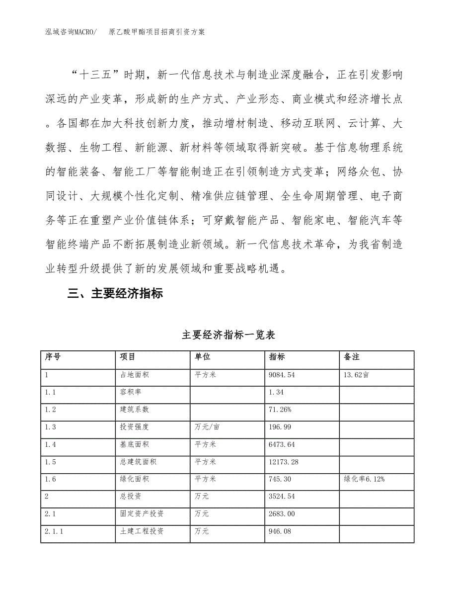 原乙酸甲酯项目招商引资方案(立项报告).docx_第5页