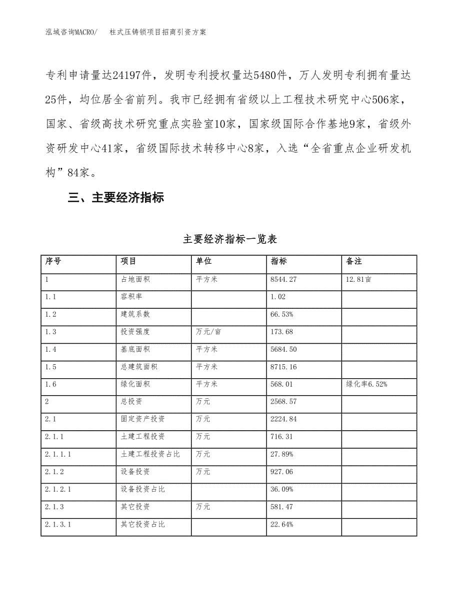 柱式压铸锁项目招商引资方案(立项报告).docx_第5页