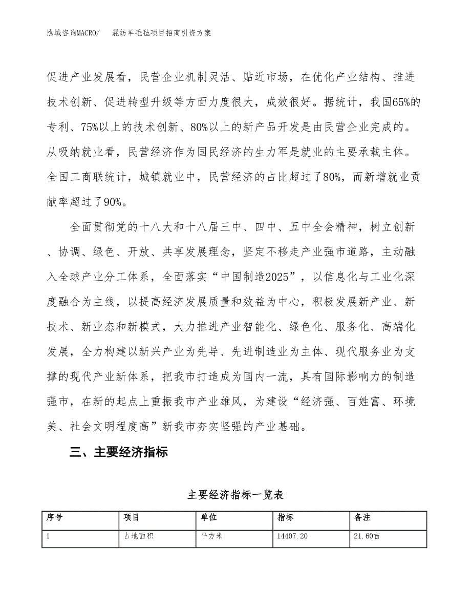 混纺羊毛毡项目招商引资方案(立项报告).docx_第5页