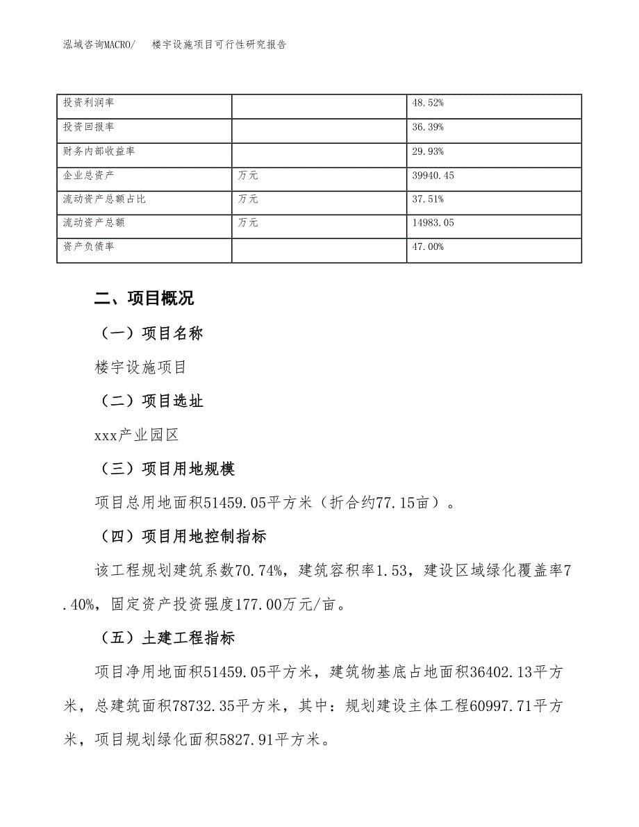 楼宇设施项目可行性研究报告（总投资18000万元）（77亩）_第5页