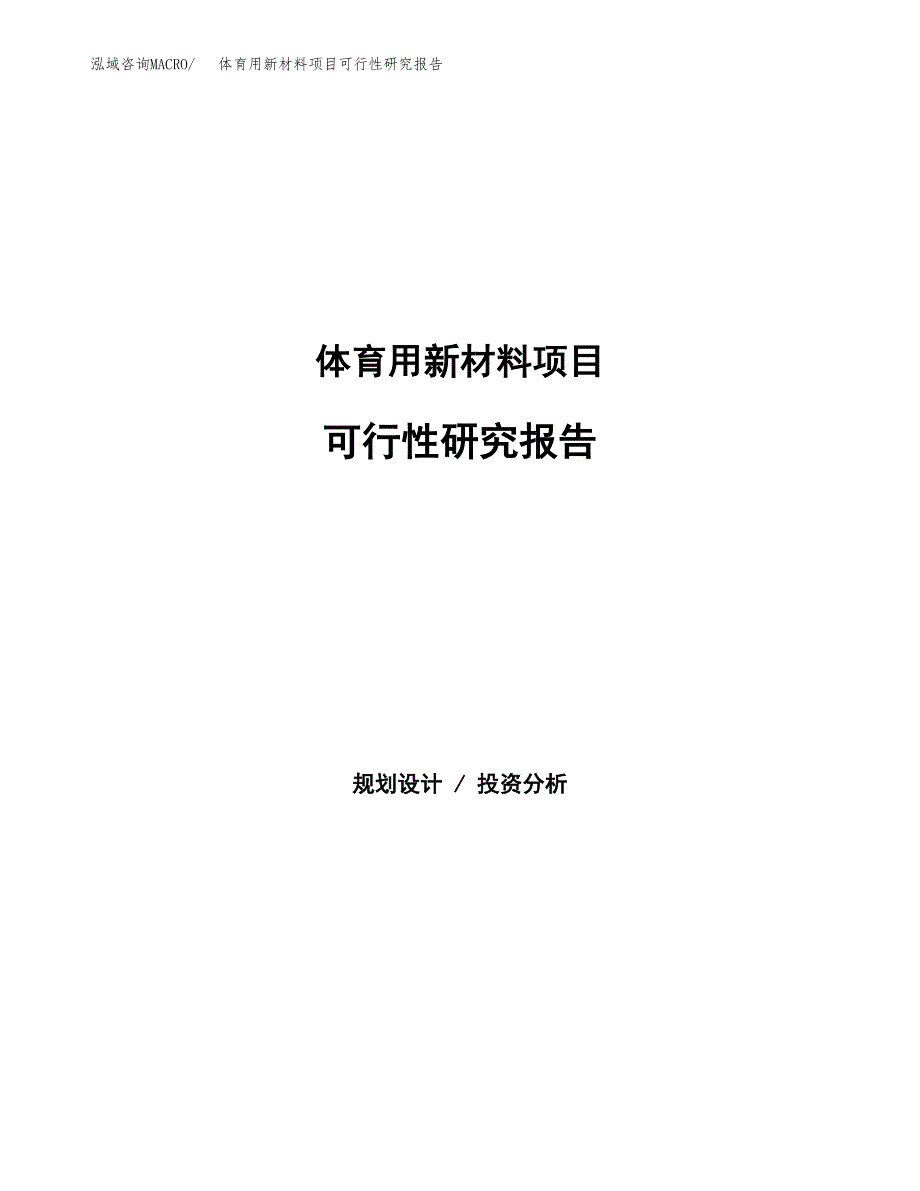 体育用新材料项目可行性研究报告-立项备案.docx_第1页