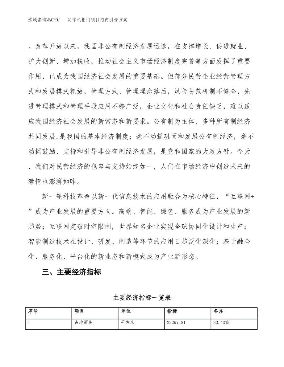 网络机柜门项目招商引资方案(立项报告).docx_第5页