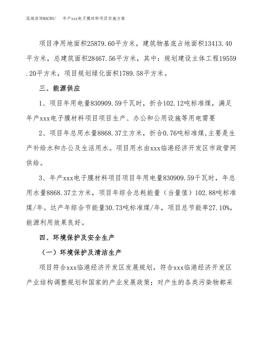 年产xxx电子膜材料项目实施方案（项目申请参考）.docx_第5页