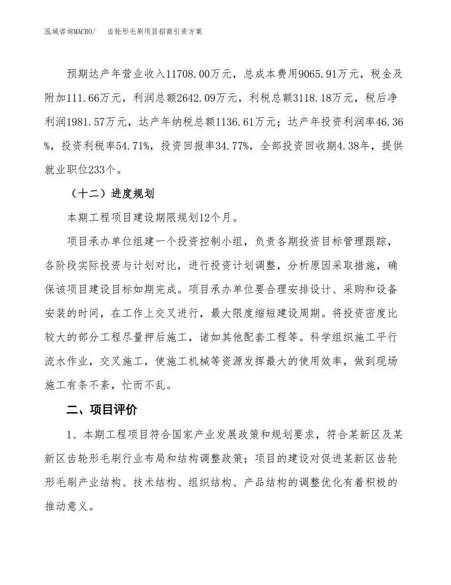 齿轮形毛刷项目招商引资方案(立项报告).docx_第3页