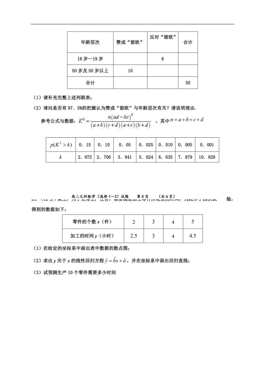 2017-2018年陕西省渭南市澄城县高二（下学期）期中考试数学（文）试题（Word版）.doc_第5页