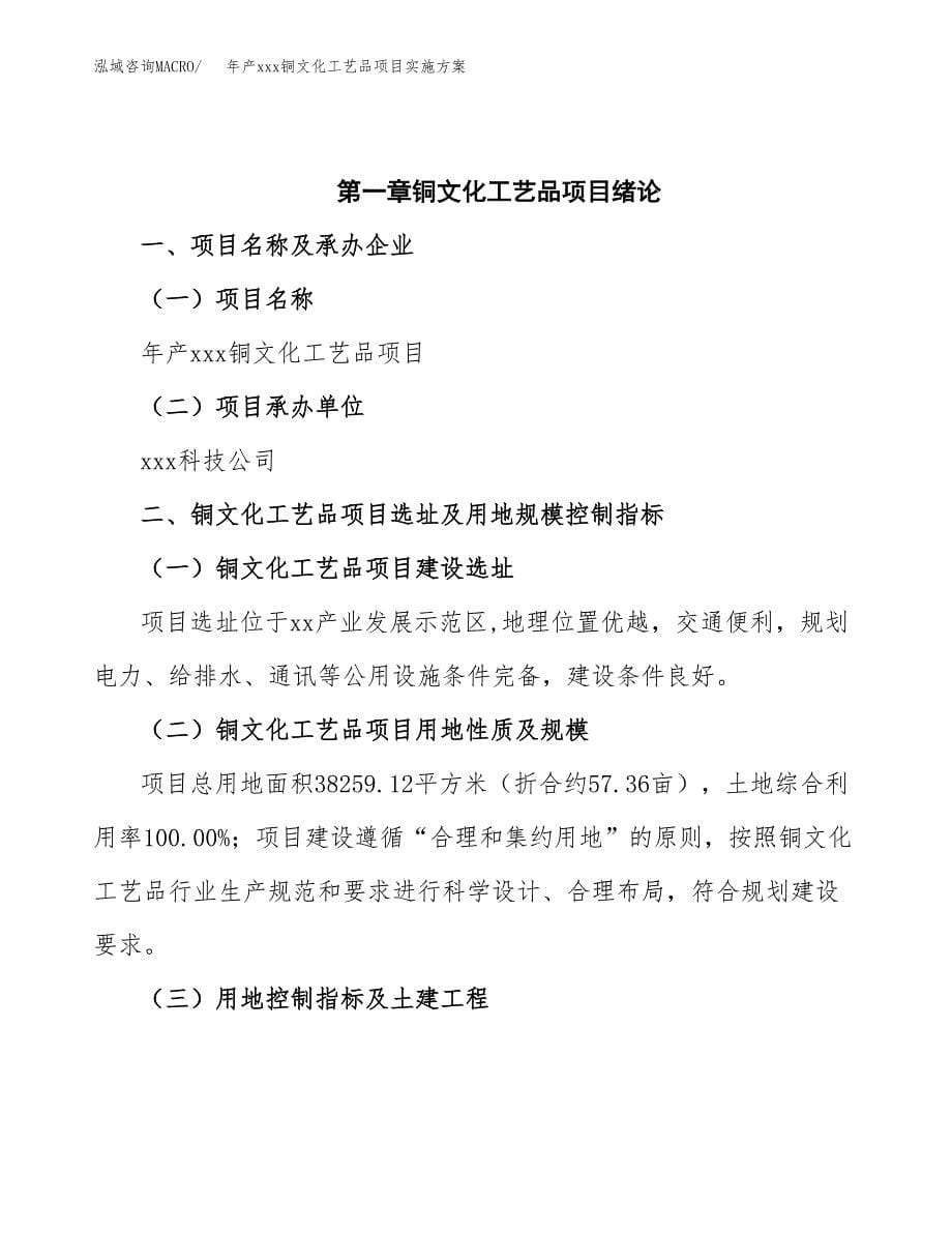 年产xxx铜文化工艺品项目实施方案（项目申请参考）.docx_第5页