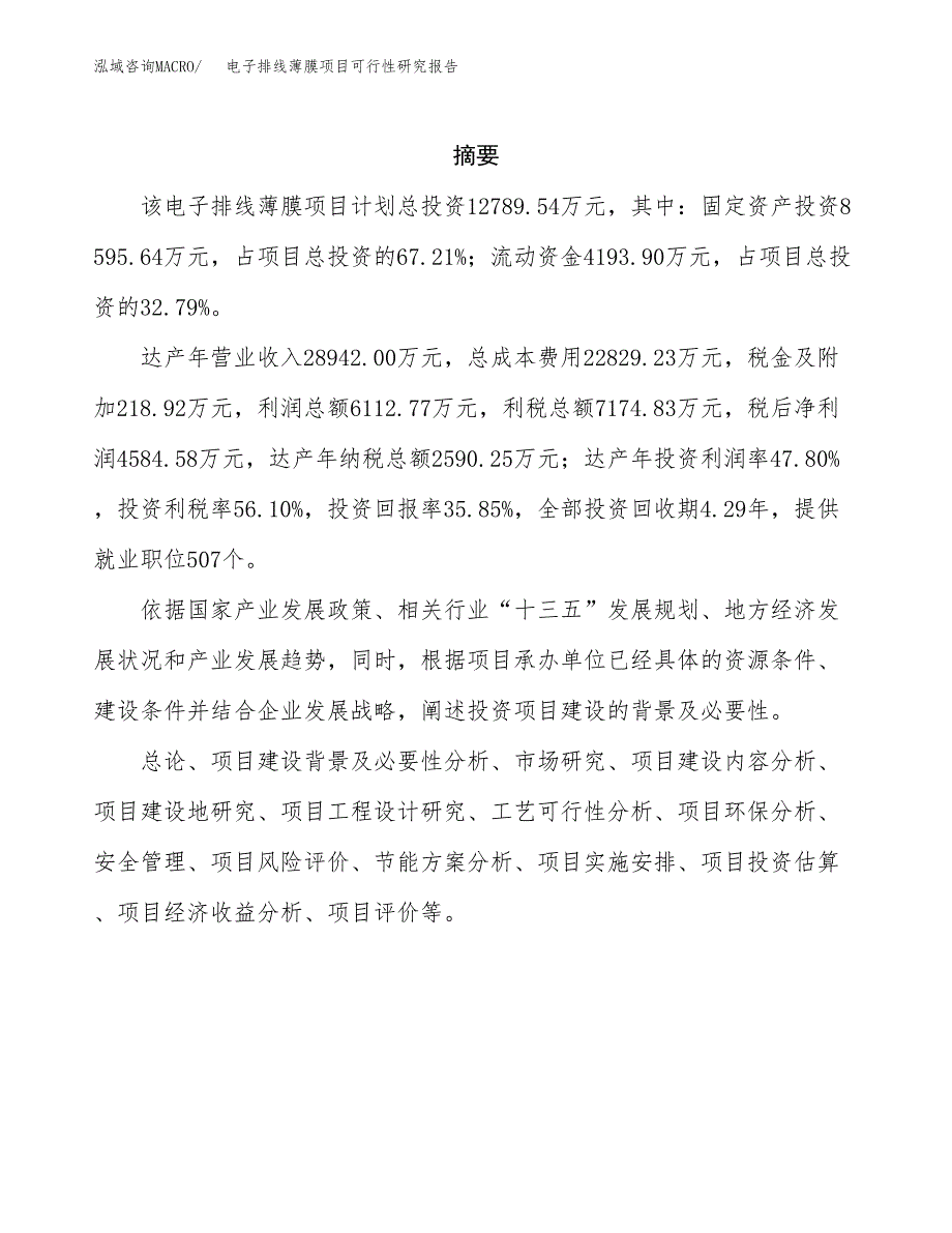 电子排线薄膜项目可行性研究报告-立项备案.docx_第2页