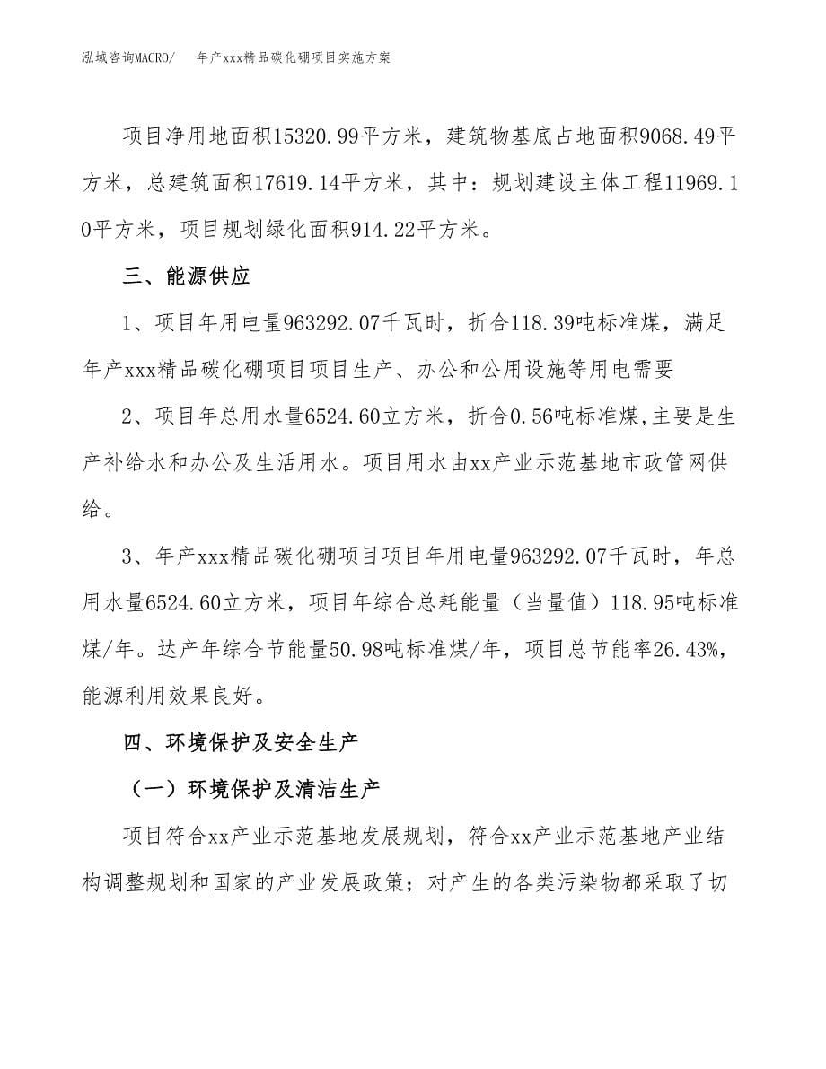 年产xxx精品碳化硼项目实施方案（项目申请参考）.docx_第5页