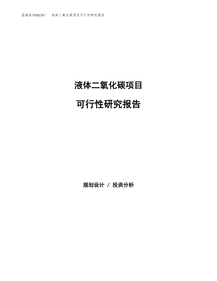 液体二氧化碳项目可行性研究报告-立项备案.docx_第1页