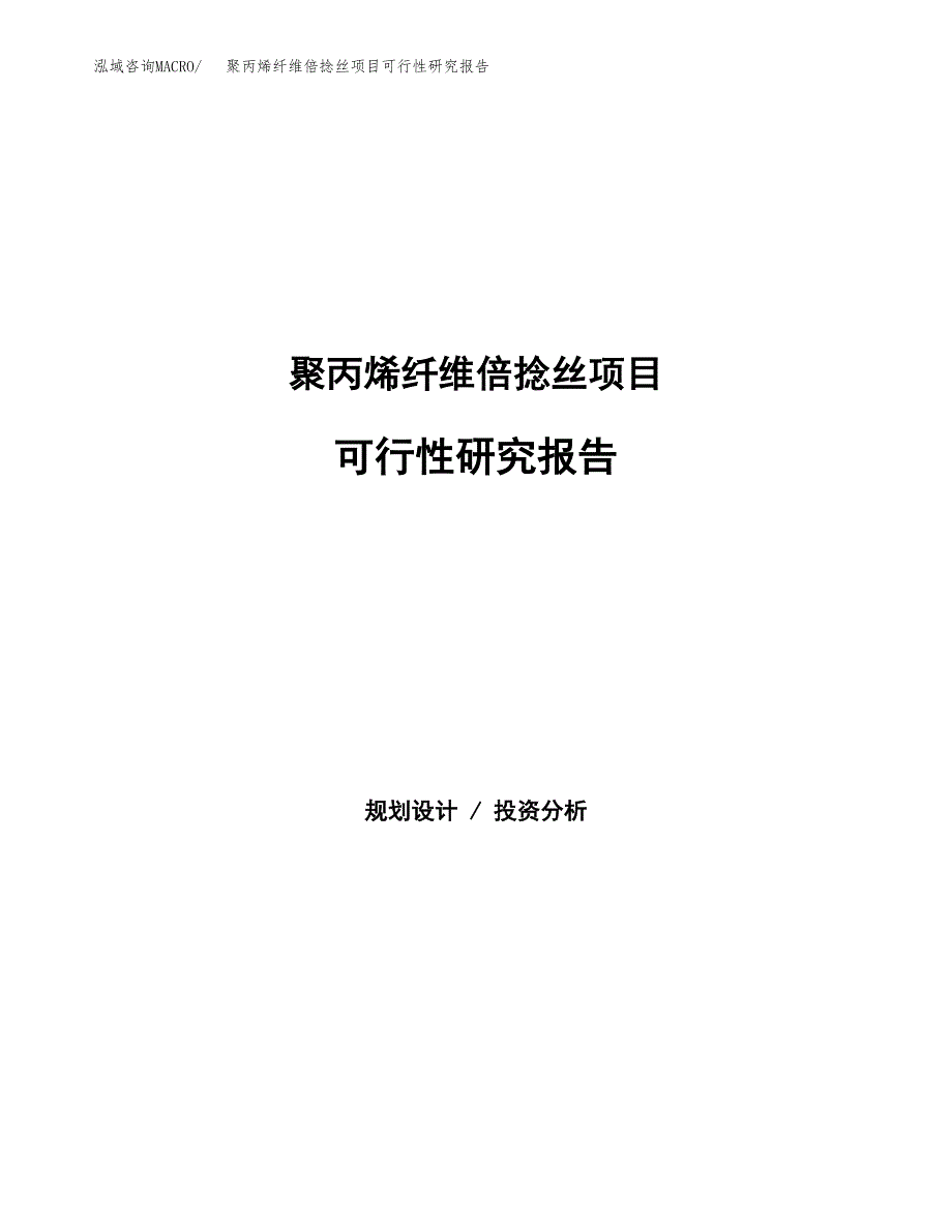 聚丙烯纤维倍捻丝项目可行性研究报告-立项备案.docx_第1页