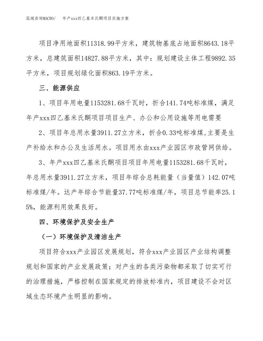 年产xxx四乙基米氏酮项目实施方案（项目申请参考）.docx_第5页