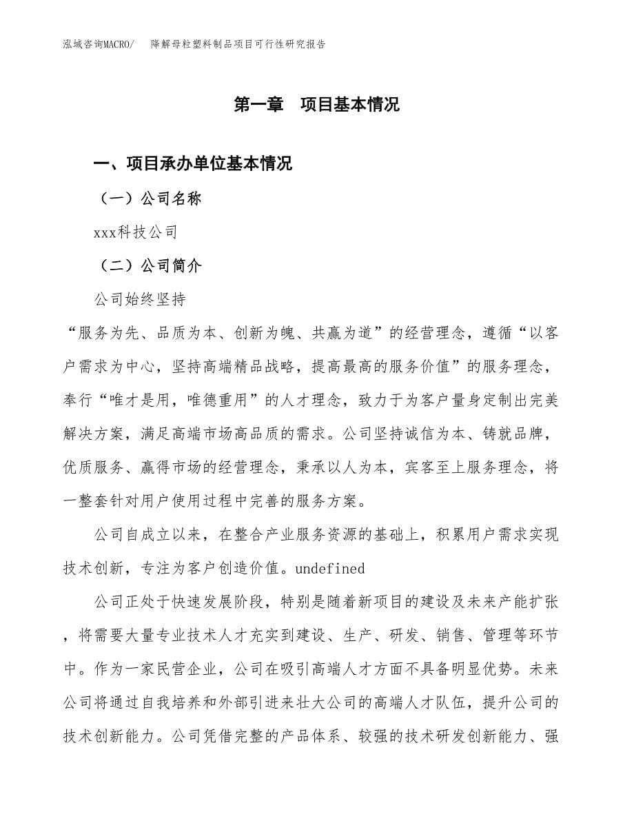 降解母粒塑料制品项目可行性研究报告-立项备案.docx_第5页