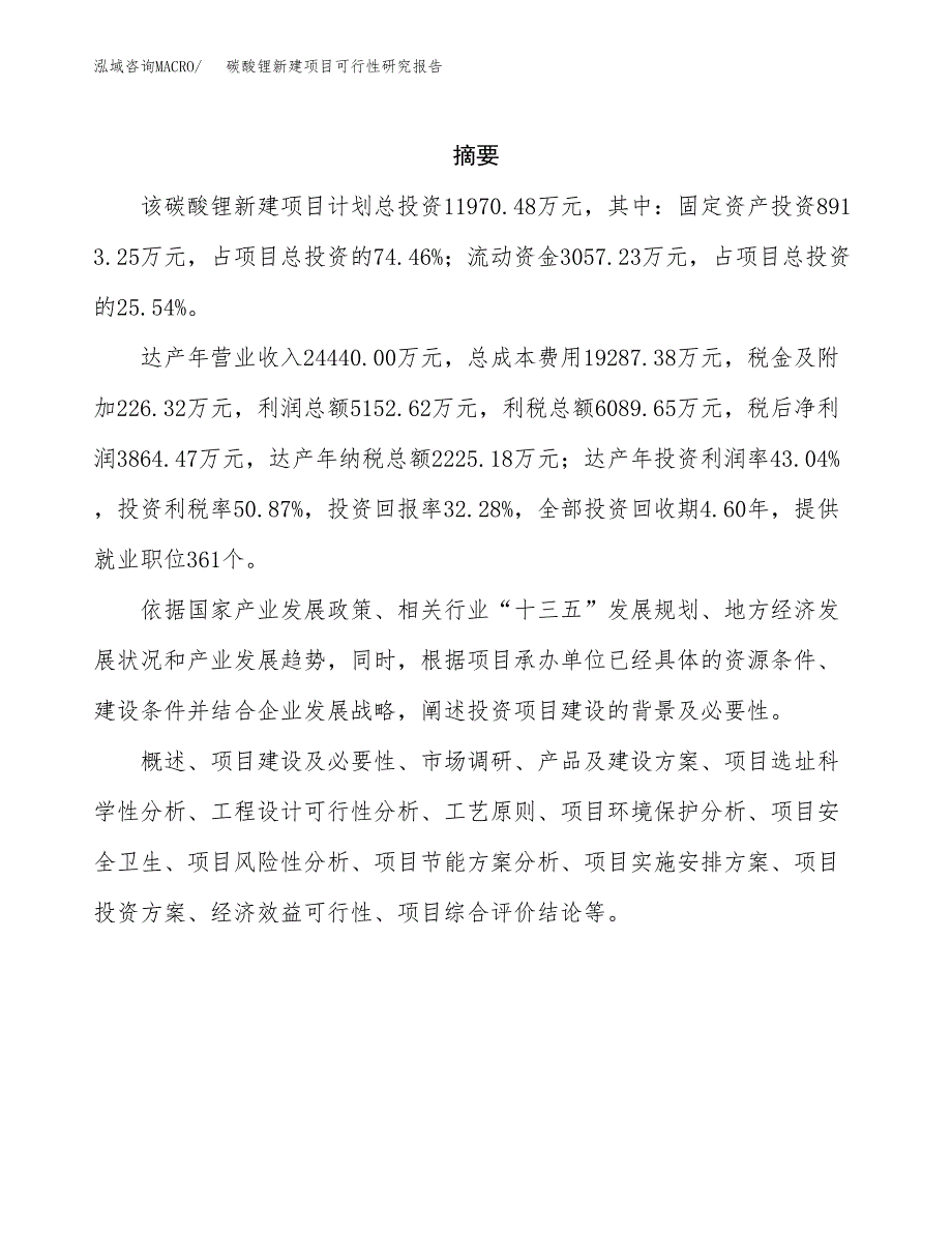 碳酸锂新建项目可行性研究报告-立项备案.docx_第2页