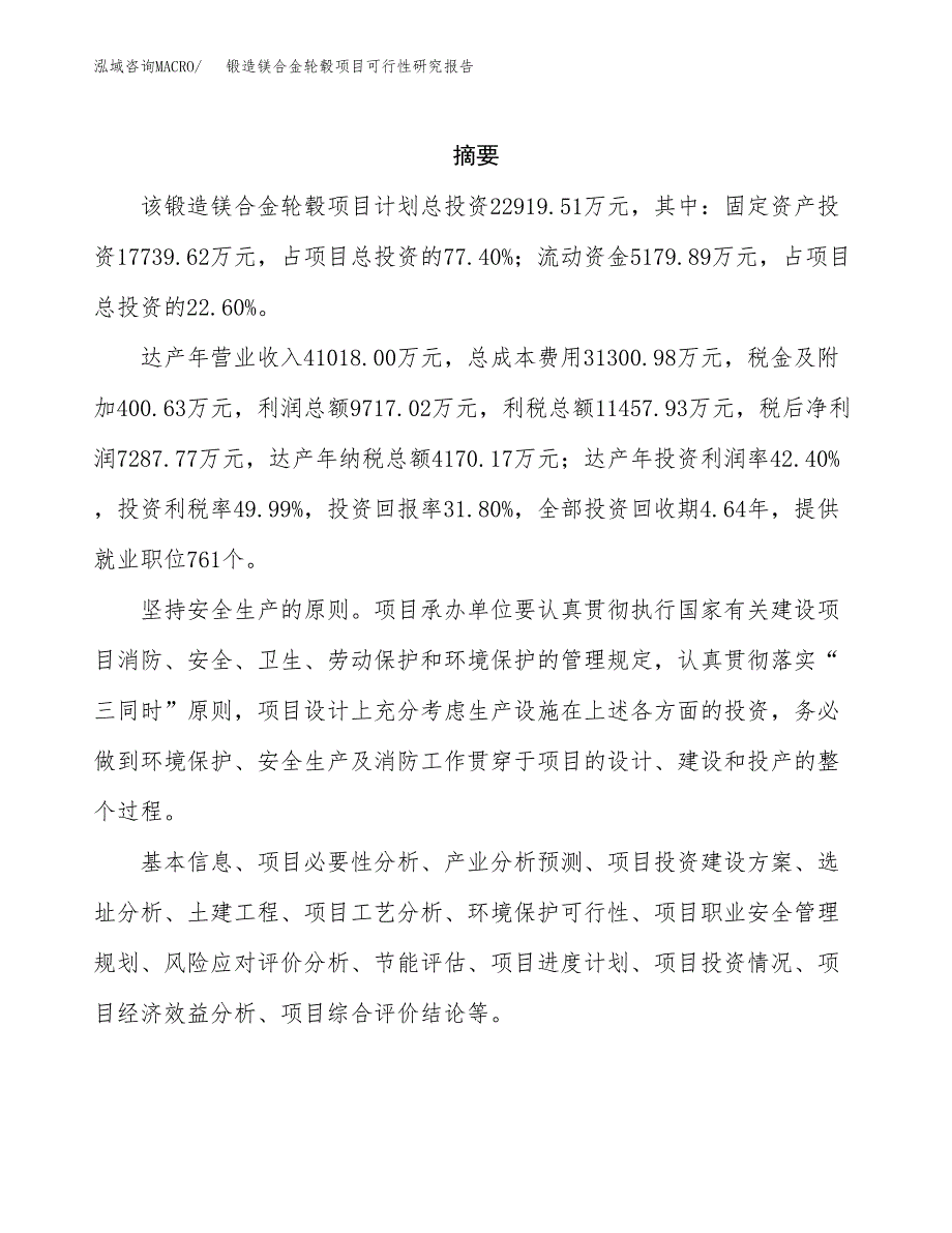 锻造镁合金轮毂项目可行性研究报告-立项备案.docx_第2页