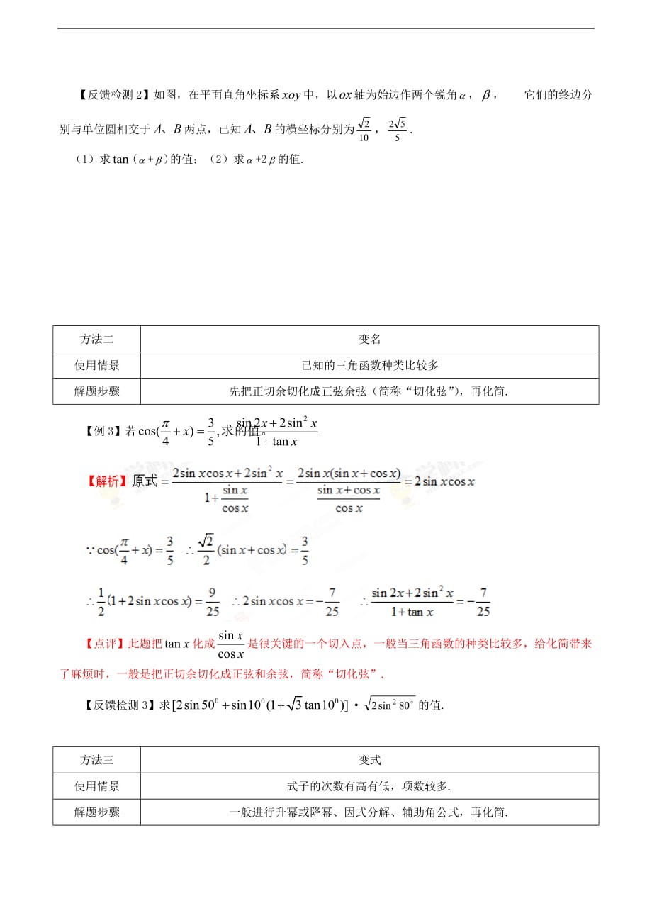 高中数学常见题型解法归纳——第22招 三角恒等变换的方法_第4页