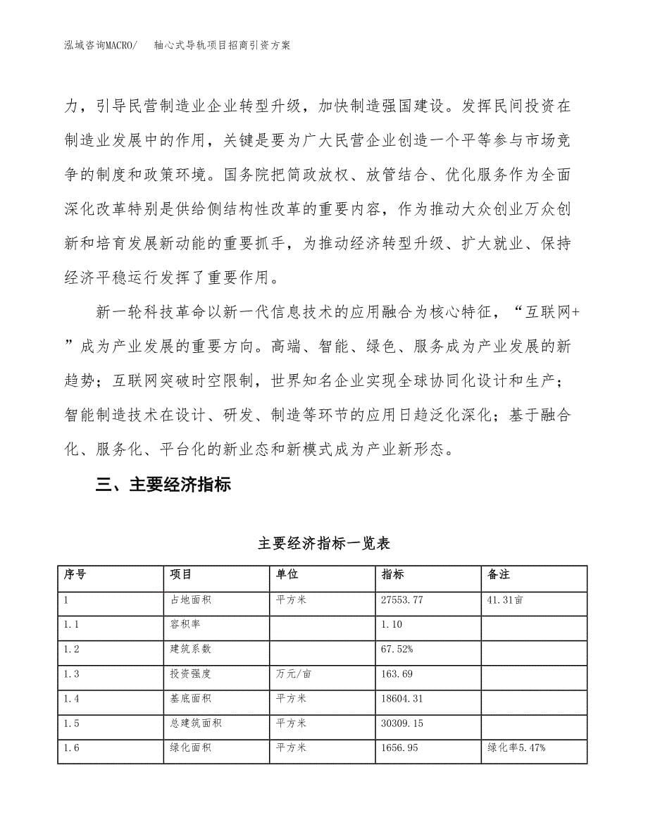 轴心式导轨项目招商引资方案(立项报告).docx_第5页