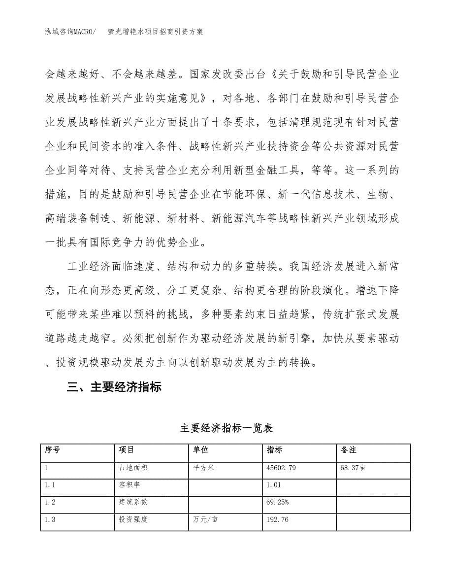 萤光增艳水项目招商引资方案(立项报告).docx_第5页