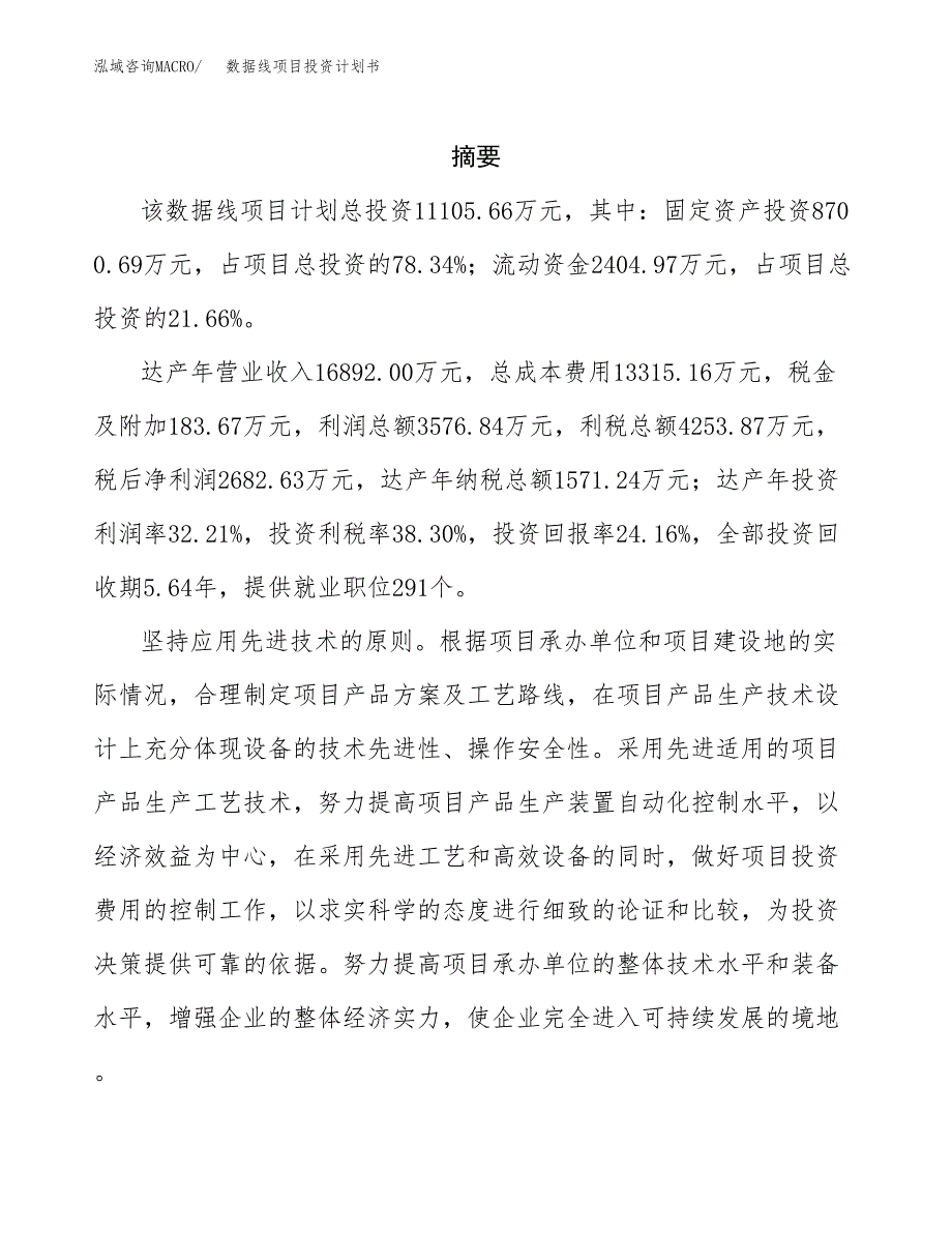 数据线项目投资计划书(招商引资) (1).docx_第2页