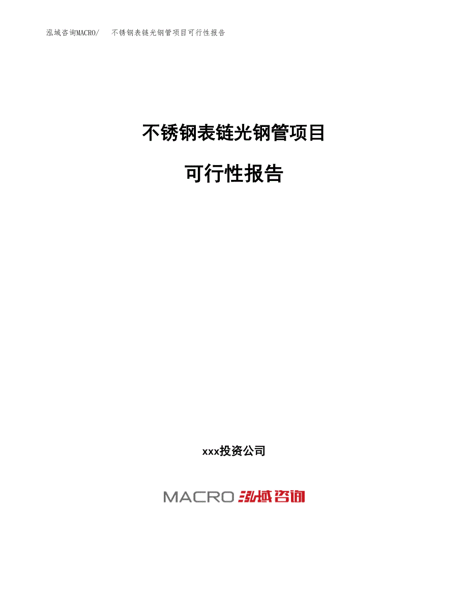 不锈钢表链光钢管项目可行性报告(招商引资).docx_第1页