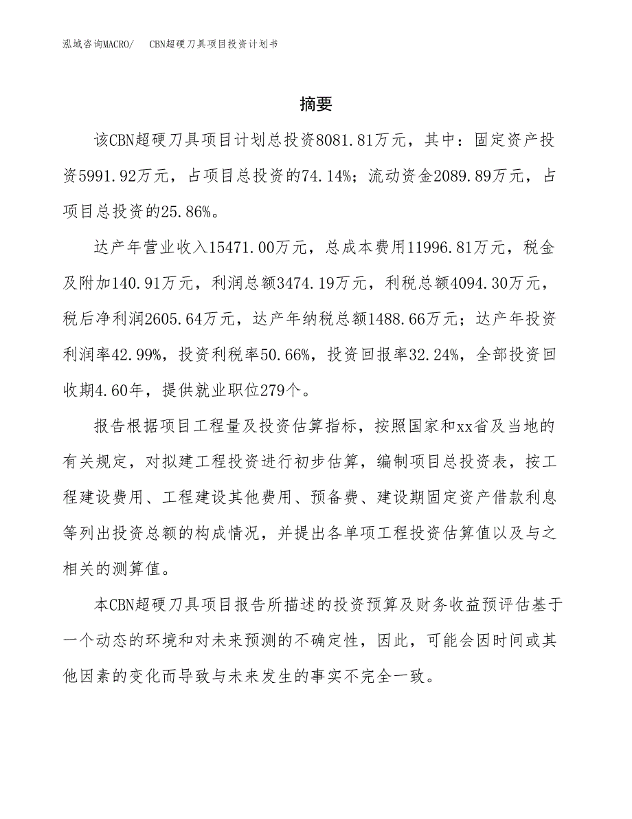 CBN超硬刀具项目投资计划书(招商引资).docx_第2页