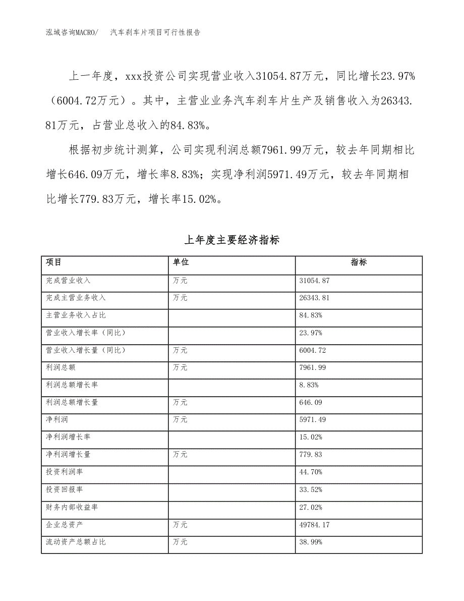汽车刹车片项目可行性报告(招商引资).docx_第4页