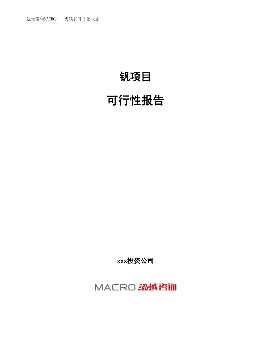 钒项目可行性报告(招商引资).docx_第1页