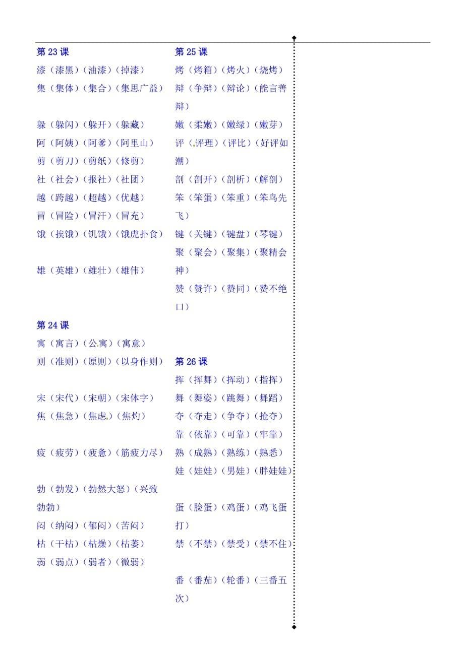 三年级下册语文素材生字组词苏教版_第5页