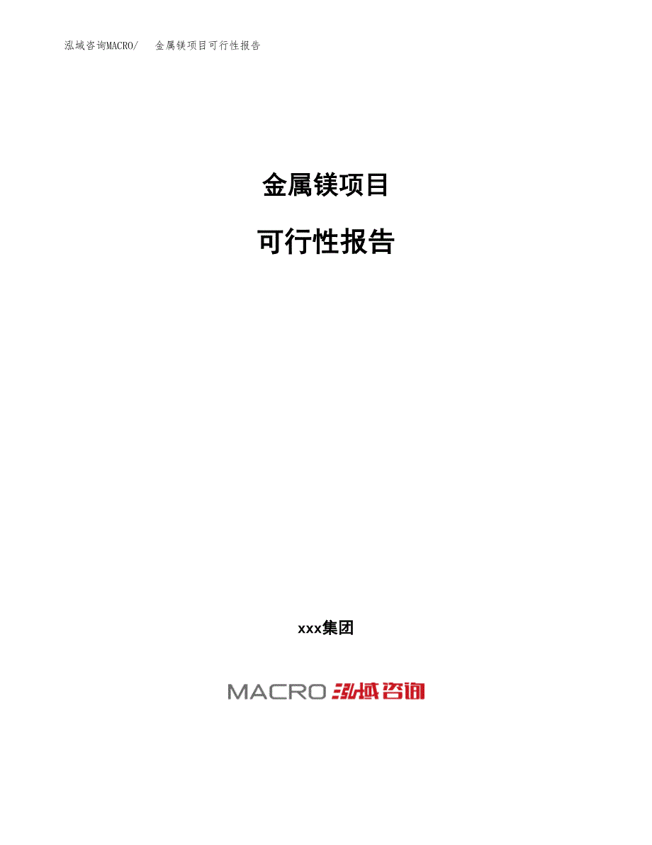 金属镁项目可行性报告(招商引资).docx_第1页