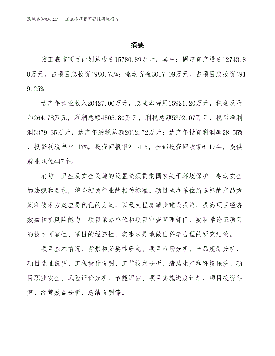 工底布项目可行性研究报告（总投资16000万元）（71亩）_第2页