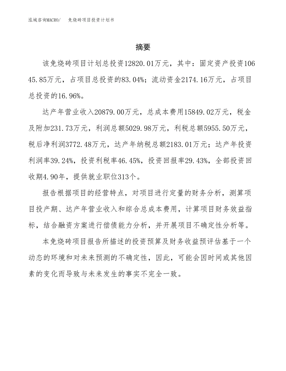 免烧砖项目投资计划书(招商引资) (1).docx_第2页