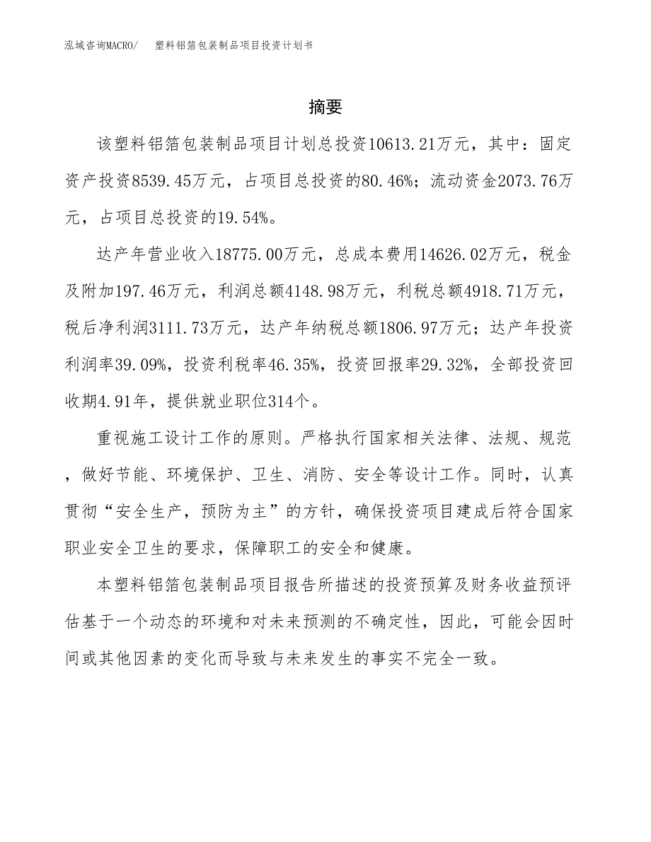 塑料铝箔包装制品项目投资计划书(招商引资).docx_第2页