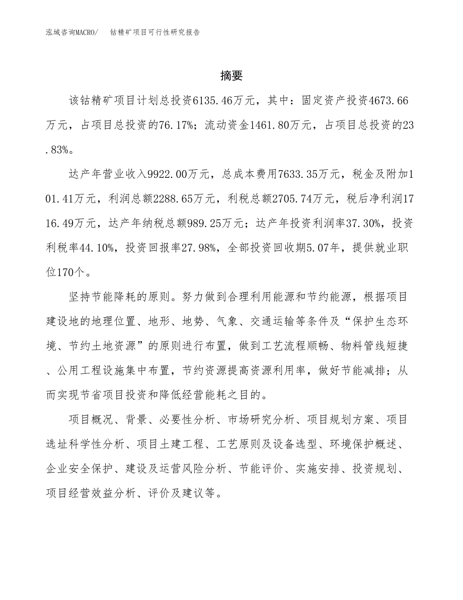 钴精矿项目可行性研究报告（总投资6000万元）（24亩）_第2页