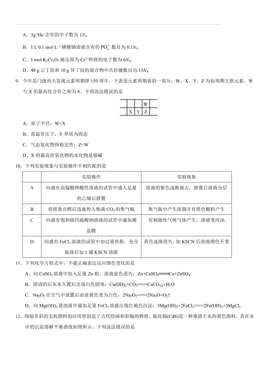 【全国Ⅱ卷】2019年普通高等学校全国统一考试理科综合试卷（含答案）_第3页