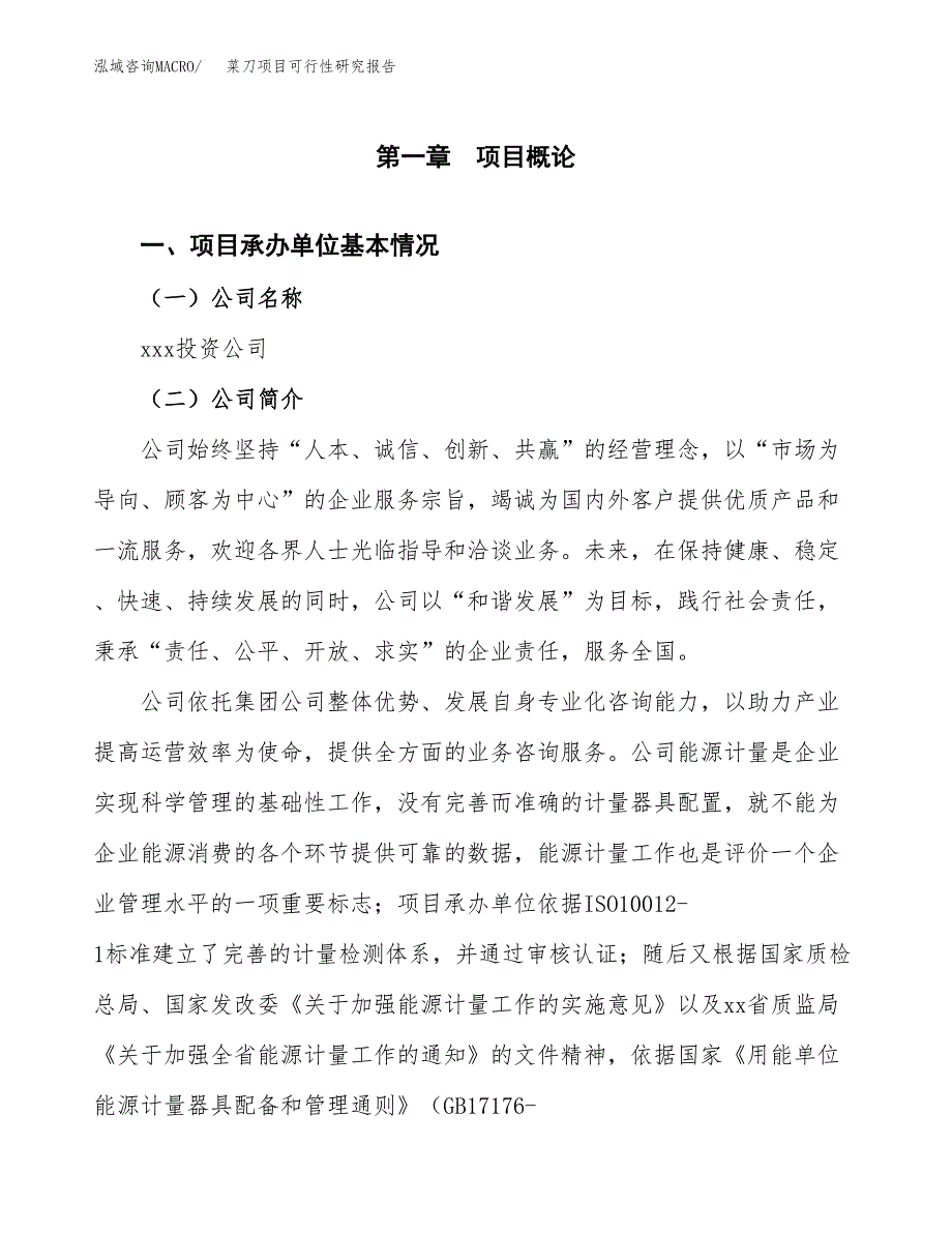 菜刀项目可行性研究报告（总投资12000万元）（48亩）_第4页