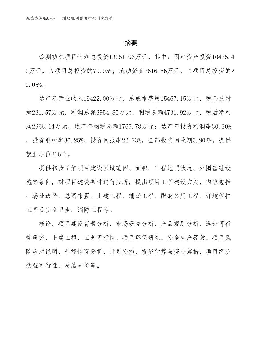 测功机项目可行性研究报告（总投资13000万元）（62亩）_第2页