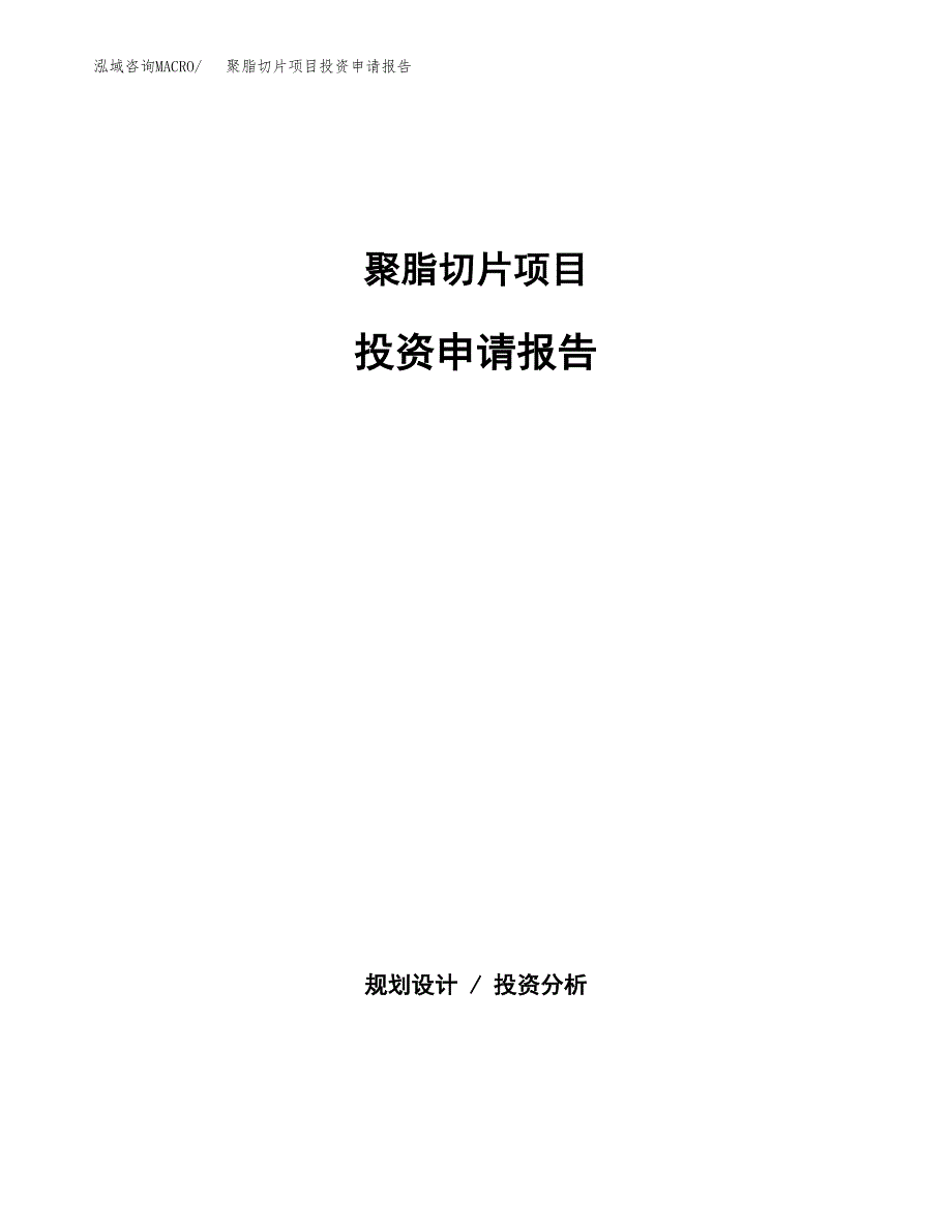 聚脂切片项目投资申请报告模板.docx_第1页