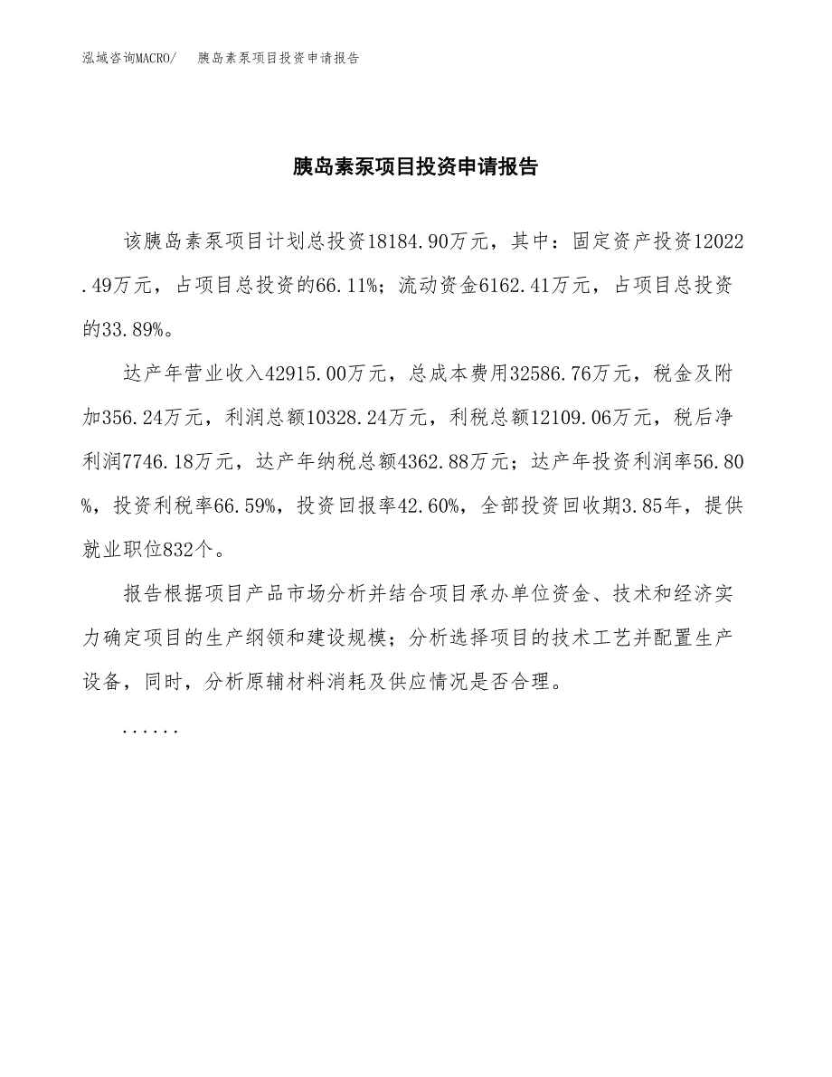 胰岛素泵项目投资申请报告模板.docx_第2页